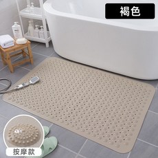 正朵 浴室防滑墊 淋浴房吸盤地墊, 1個, 褐色,46x78cm 按摩款-太陽花