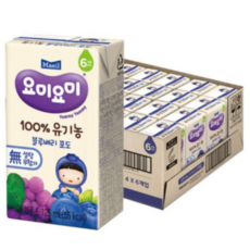 요미요미 유기농 블루베리 포도 주스, 125ml, 3박스