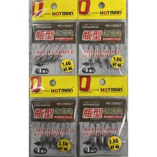 漁太子 HOTMAN 瓶型鉛頭鉤 路亞釣法專用 高強度材質 搭配軟餌, 1個, 3.5G  4入