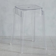 라라하우스 아벨 사각 스툴 의자, 투명, 1개