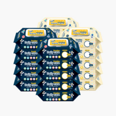 데일리케어 프리미엄 베이비 물티슈 캡형 NAVY, 65g, 80매, 20개