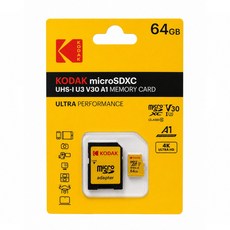 KODAK 柯達 Micro SDXC 64GB 記憶卡 U3 V30 A1 4K, 1個