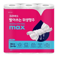 크리넥스 빨아쓰는 위생행주 핑크, 3개, 36매