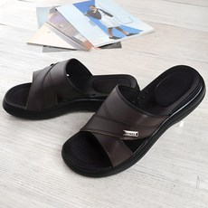 男士大辦公室雙窗拖鞋, 棕色的, 290