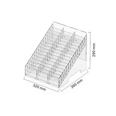 출입증 보관함 아크릴 명찰 학생증 상자 거치대 신분증카드 방문증 카드수납함, 1개, 45칸 3 x 15 32 x 36x29cm