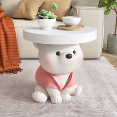 캐릭터 북극곰 럭셔리 거실 사이드 선반 카페 인테리어 테이블 북유럽 협탁, 핑크