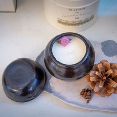 보니카 옹기 캔들 감성 100% 전통 핸드메이드 옹기로 빚어진 셀프인테리어 도자기 캔들 전통선물 답례품, 1개, 150ml, 골든우드