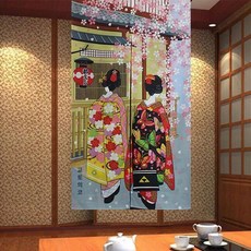일식집 패브릭 커튼 부엌 화장실 천 커텐 일본풍 식당 가림막