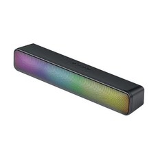 桌面電腦炫彩RGB藍牙音箱 便攜式插卡低音炮, 黑色, 黑色