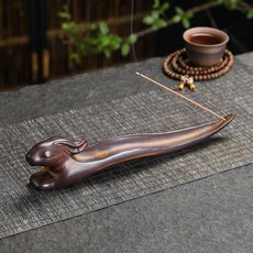 復古陶瓷靈兔線香插 室內除臭家居裝飾擺件, 靈兔(古陶)