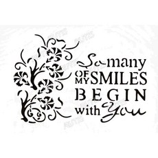 型染版 簍空模板 So many SMILES BEGIN with You, 1個, A40-0353