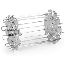 바베큐 스틸 금속 로스터 로스터 로이 티 세리 꼬치 바늘 케이지 오븐 케밥 메이커 그릴 도구, 은