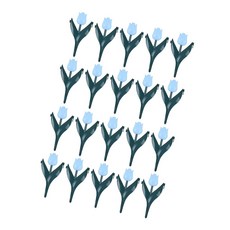 크리에이티브 야외 공간과 호환되는 활기찬 튤립 스타일 정원 가장자리 울타리 20PCS 세트, 사이즈 이미지 참고, 파랑색, 20개