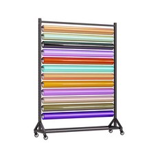 롤거치대 필름 진열 벽지 스탠드 랙 행거 원단 스탠드, 1개, 검정 6겹 160CM
