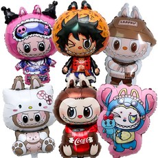 루미팝 라부부 대형 풍선 은박 호일, 1세트, 혼합6종