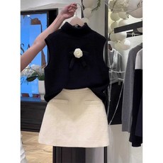 수트 투피스 텐셀 팬츠 크롭자켓 니트 셋업 여성 여름