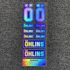 호환 오토바이 쇼크 업소버 반사 스티커 OHLINS 서스펜션 브레이크 프론트 포크 데코 데칼 방수 개조 액세, 07 A8 laser