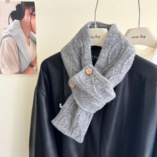 JA ACTIVE 含羊毛針織交叉圍巾 女秋冬季保暖經典米色絞花圍脖 韓版