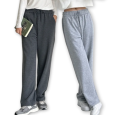 제시본 1+1 무지 트레이닝 팬츠 남녀공용 세미와이드 사계절 츄리닝 데일리 운동복 편한 S~3XL 빅사이즈