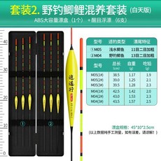遊標行 綜合魚漂套裝 (白天版) ABS浮漂盒+醒目浮標 適用池釣溪釣野釣, 1個, 支白天漂【逍遙行】野釣鯽魚鯉魚混養套裝二