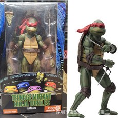 NECA 닌자 거북이 1990년 영화판 TMNT 7inch 액션 피규어 모델, 빨간색 머리 스카프