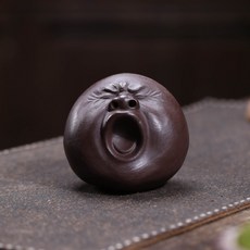 創意紫砂茶寵擺件茶桌茶盤裝飾品茶玩茶臺茶道配件茶具哈欠小擺件, 1個, 小哈