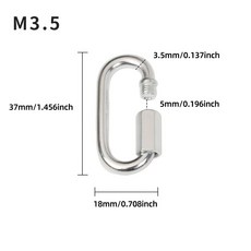연결 스테인레스 스틸 빠른 체인 링크 카라비너 M4 트랙 등산 보험 버클 10, M3 5