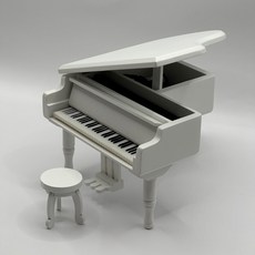 鋼琴音樂盒 鋼琴模型 仿真 迷你鋼琴 袖珍樂器 精品樂器模型 收藏 節日禮物 生日禮物 天空之城, 白色, 1個