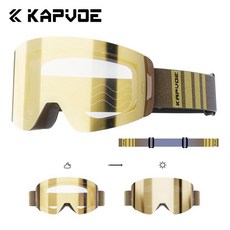 카프보에 여성용 스노우 고글 변색 스키 선글라스 자석 포그 렌즈 UV400 보호 스포츠 아이웨어, 01 Photochromic RED-07