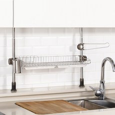 한스리빙 고급 기둥식 스텐 싱크선반 식기건조대, 1개, 600 실버, 1단