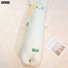 DFMEI 創意條紋動物長條抱枕睡覺側睡夾腿枕頭家居透氣靠枕可拆洗, 恐龍
