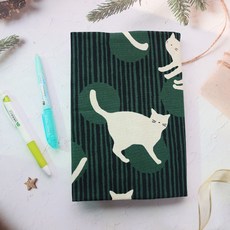 小白貓 書衣 書套 可調式 布書衣 A6 A5 B6 50K 25K 32K 20K 16K, 1個