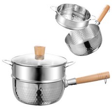 미니 스테인레스 편수냄비 인덕션 스텐찜기 라면 생선 만두 찜기, 18cm_편수냄비(뚜껑포함_찜기미포함), 1개