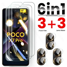 샤오미 포코 X7 프로 5G 카메라 유리용 소프트 하이드로겔 필름 스크린 보호대 8 인 1, 04 6in1 3front 3lens, 01 For Poco X7 5G