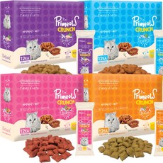 프리미요 크런치 고양이간식 12p, 4종혼합, 240g, 4개