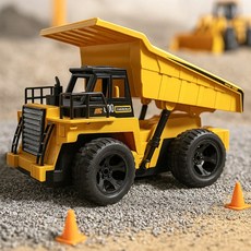무선조종 rc카 어린이장난감 덤프트럭 중장비 장난감, 4개, 앰버 옐로우