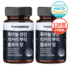 네츄럴바이오팜 플로라 국내산 흑마늘 생강 식약청 HACCP 해썹 인증, 2개, 60정