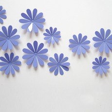 미즈코스12p 3D 꽃 포인트 벽지 입체 스티커 벽면 인테리어 시트지 벽장식 카페 집꾸미기, LF-보라