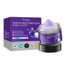 ORALHOE 보라색 치아 파우더 마일드한 세정으로 치아 보호 흡연 황변 완화 해외 구매 대행, 2개, 50g