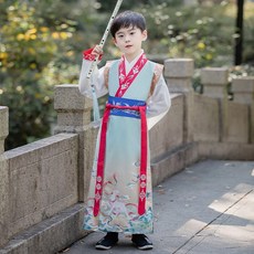 DIU 漢服男童女童新款兒童國學服書童古裝中國風唐裝女朗誦演出服