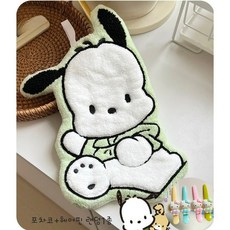 모던시스터즈 마이멜로디 키티 산리오 캐릭터 핸드 타올 주방 욕실 고리 손 수건, 포차코 헤어핀1, 1개