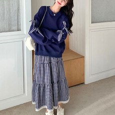 여성투피스 여성세트 맨투맨 티 + 롱스커트 티셔츠 여성스커트 ZBW26011391 50