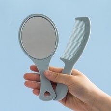 손잡이 휴대용 빗거울 세트 헤어빗 머리빗