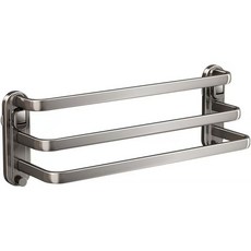 三層壁掛式浴室置物架，多功能收納架，節省空間設計，簡約時尚風格，毛巾收納架, 槍色-三杆, 1個