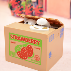 동전먹는 고양이 저금통 아이 장난감 어린이 크리스마스 선물 조카 초등학생 남아 여아 어린이집 생일선물, 1개, 그레이프_구매안함