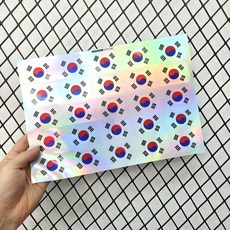 태극기 혼합 사이즈 PVC 스티커, 1개, 태극기 스티커 30매세트 (5.5×3.7cm) 홀로그램