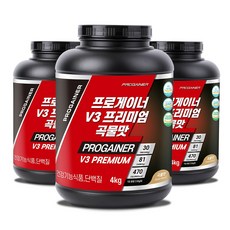 프로게이너 V3프리미엄 곡물맛 체중근육 벌크업게이너, 3개, 4kg