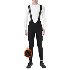 INBIKE 3D 남성용 패딩 사이클링 빕 팬츠 보온 플리스 안감 로드 바이크 타이츠 포켓이 있는 경량 자전거 블랙.