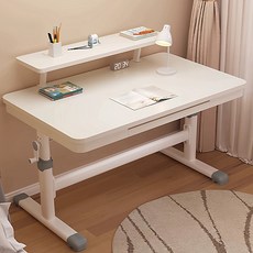 하루꿈 높이 조절 책상 책꽂이 서랍 수납 학생 학습용 높낮이 책상 테이블, 화이트