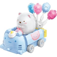 KEEPPLAY積木 角落小夥伴 氣球小車系列 超萌迷你積木 益智玩具, 1個, 白熊&包袱巾